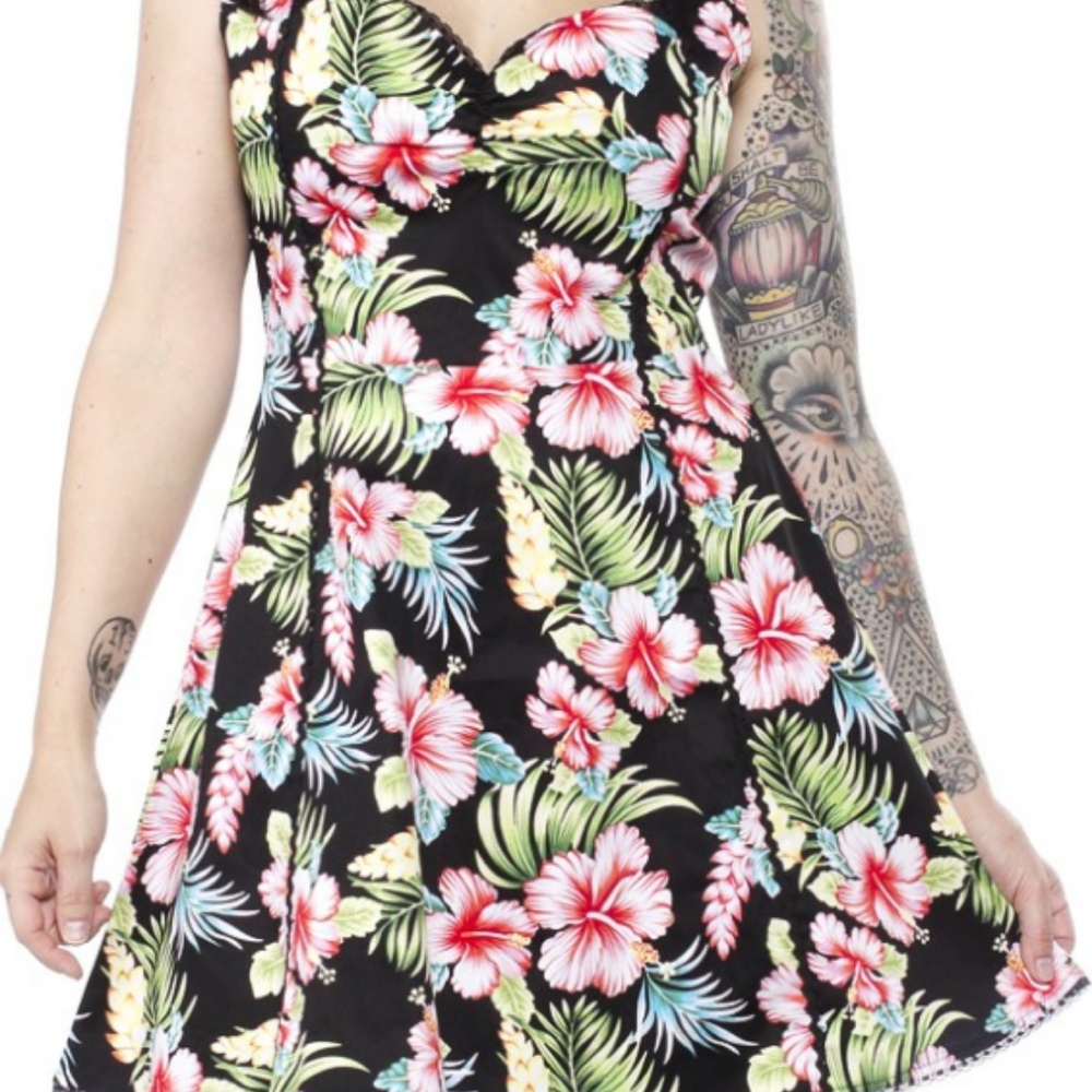 Sourpuss Hawaiian Print Skater Dress